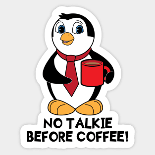 Penguin with Coffee Sticker